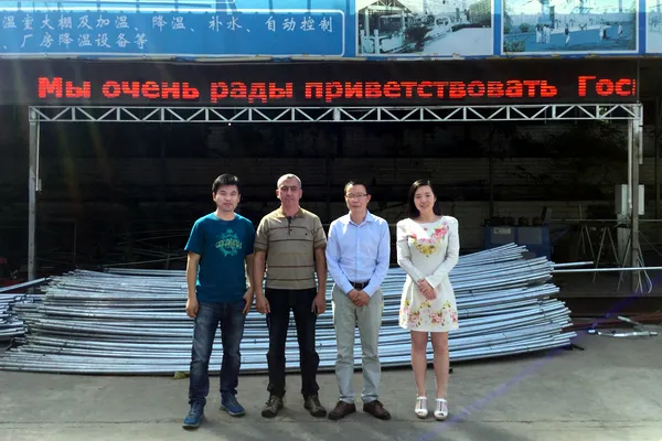 Overseas customer visiting our greenhouse factory