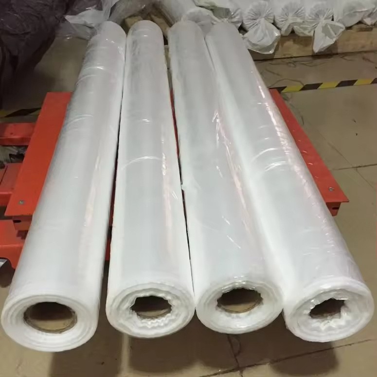 Rolls of PE greenhouse film stacked ready for despatch
