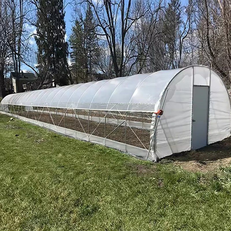 large single span greenhouse arch side view