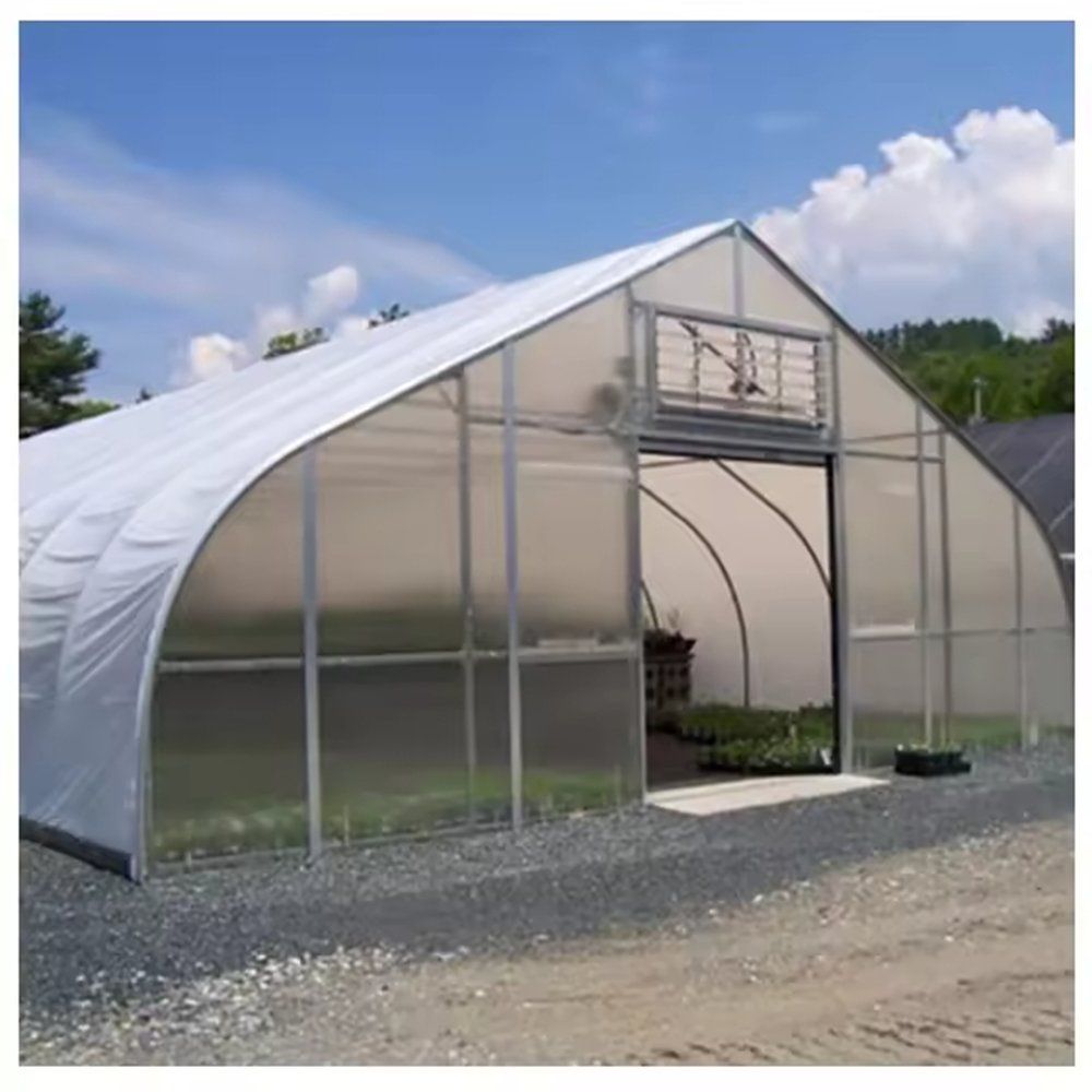 Single Span Tunnel Greenhouse with Plastic Film Cover and Shade Net
