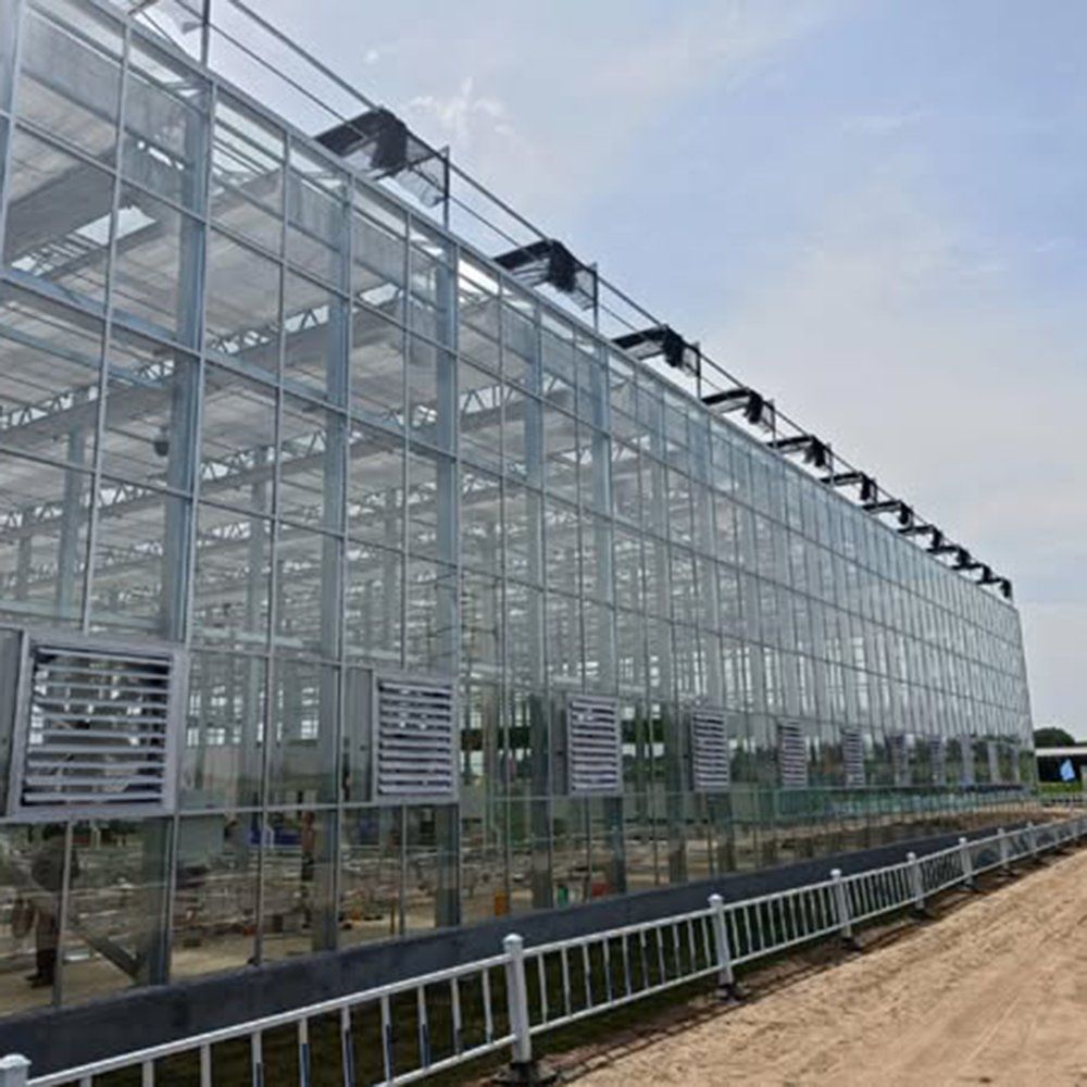 Exterior view of the polycarbonate PC panel greenhouse