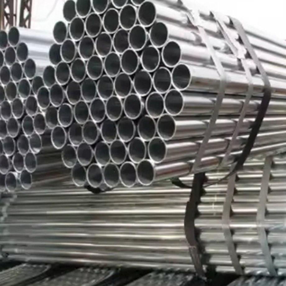 Bundle of galvanized steel greenhouse pipes stacked ready for dispatch