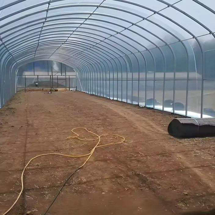 Empty gothic arch bay with the frame and cover in place