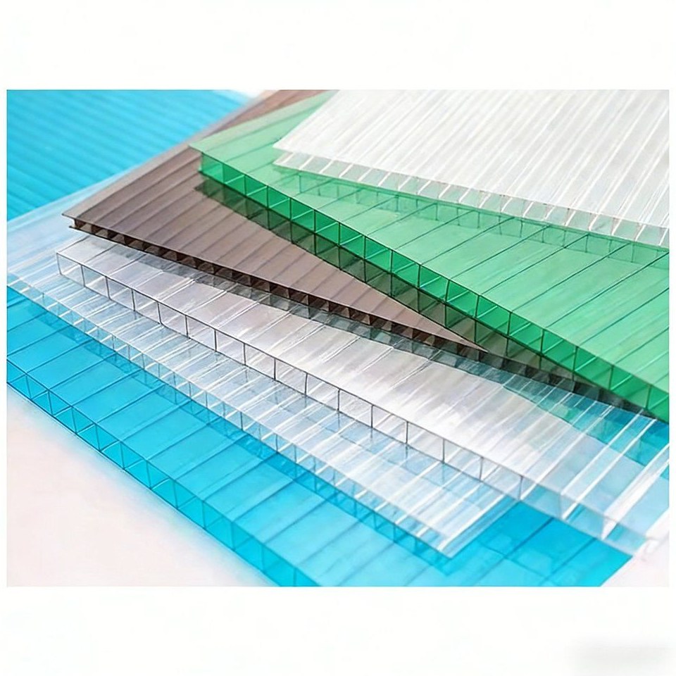 Polycarbonate sheet samples in different colours and profiles