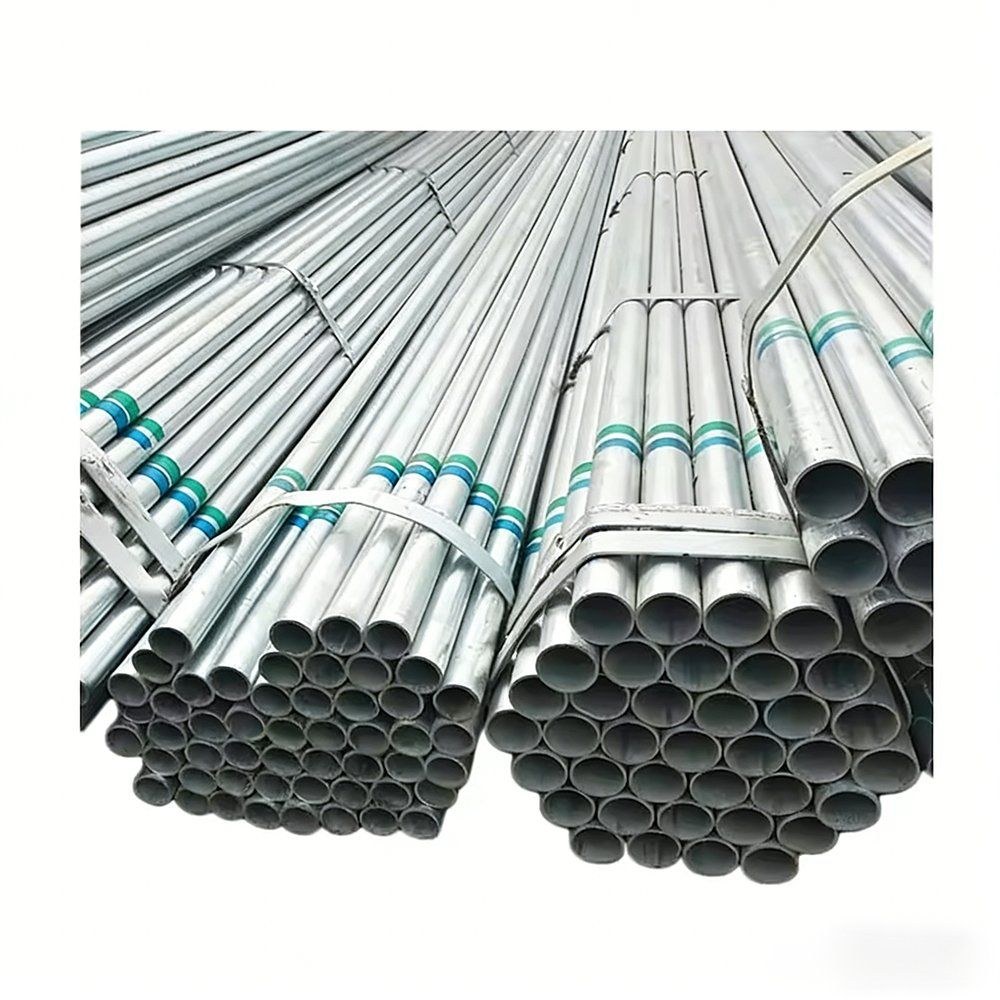 Stack of galvanized steel pipes ready for dispatch