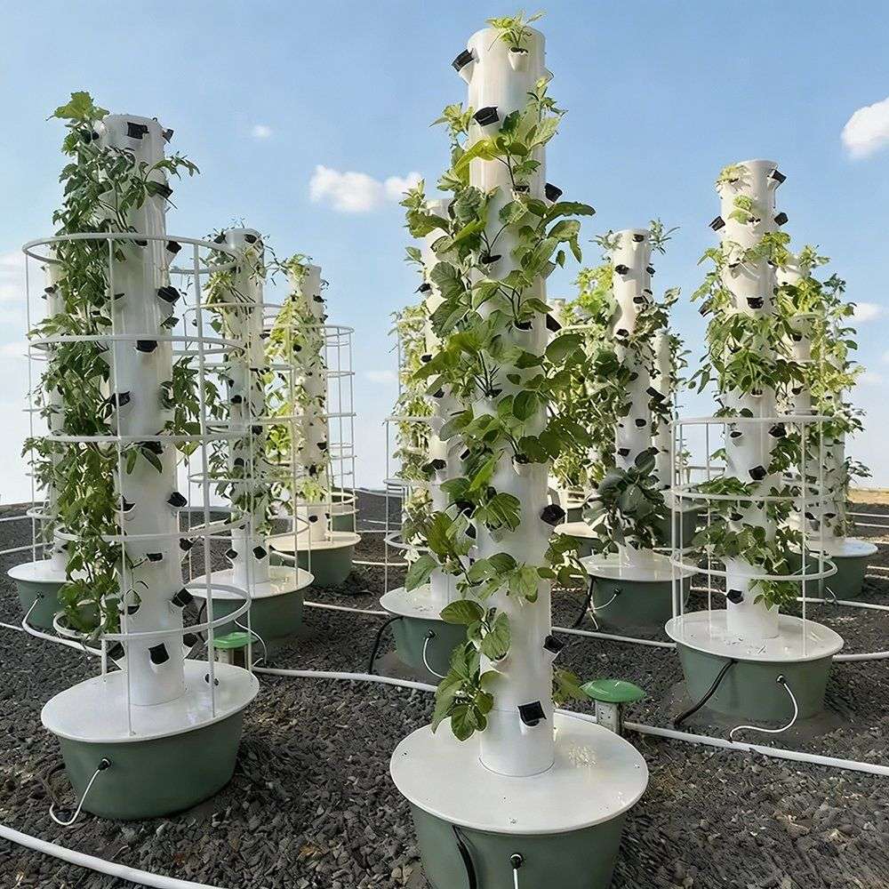 High Pressure Aeroponic Tower with Mist Spray for Lettuce Herb Growing