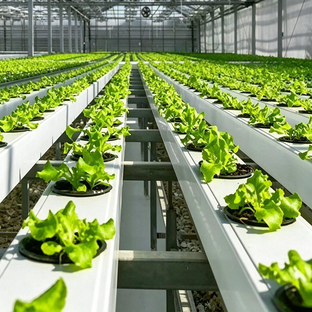 Complete Hydroponic System with NFT Channel and Water Pump Tray