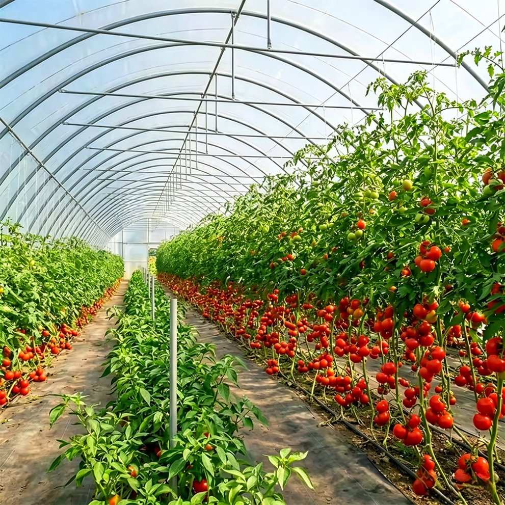 Single Span Film Greenhouse with Galvanized Steel Frame for Vegetables