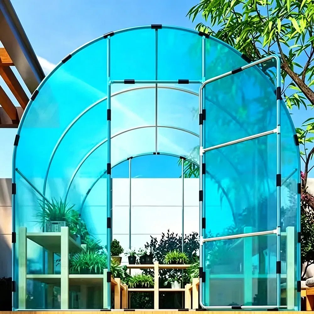 Walk in Tunnel Greenhouse with Polycarbonate Panels for Nursery Flowers